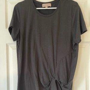 Philosophy Dark Gray Knotted Shirt